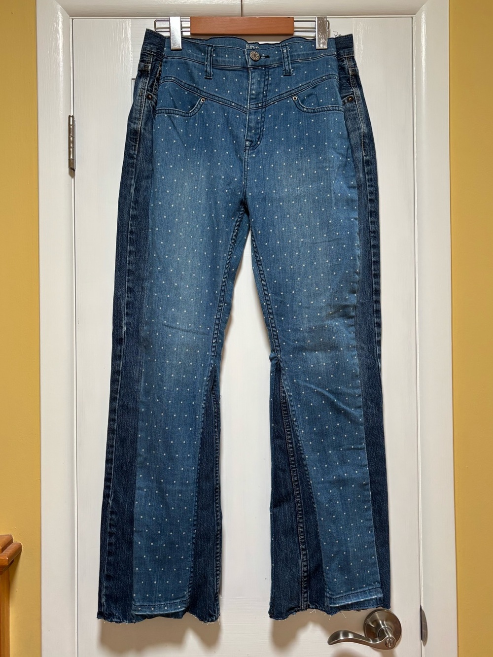 🚨3X$30🚨 Reworked Women’s Blue Two-Tone Polka Dot Jeans